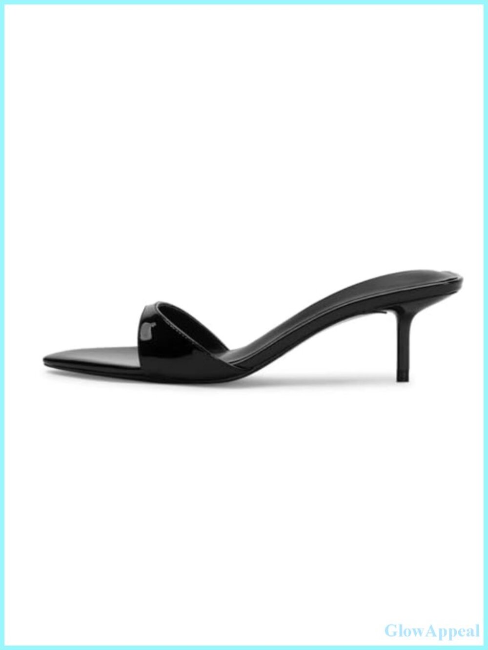 Kitten heel mule sandals PU leather pointed toe slip-on